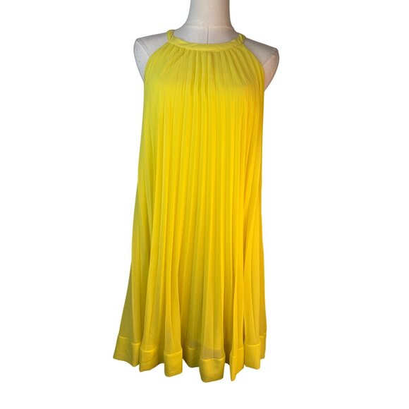 2/$30 ZARA Medium Yellow Pleated Sleeveless Dress Medium - Picture 12 of 15